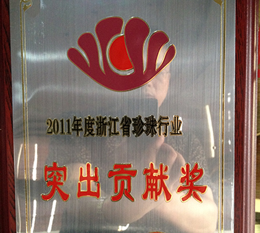 2011年度浙江省珠珠行业突出贡献奖-浙江亿达珍珠有限公司